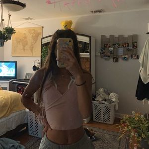 light pink crop top